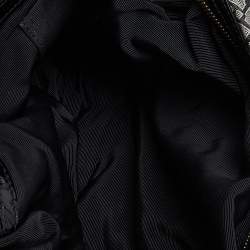 Bally Grey /Black Patent Leather And Canvas Satchel