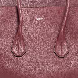 Pre Owned Bally Burgundy Leather Large Sommet Tote