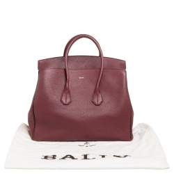 Pre Owned Bally Burgundy Leather Large Sommet Tote