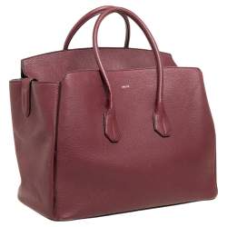 Pre Owned Bally Burgundy Leather Large Sommet Tote