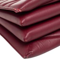 Pre Owned Bally Maroon Quilted Leather Chain Shoulder Bag