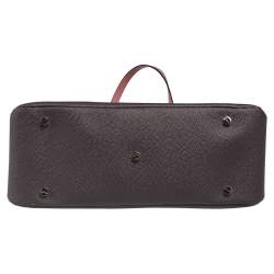 Bally Wine Leather Double Zip Front Pocket Satchel