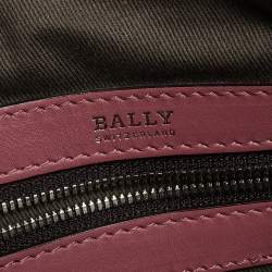 Bally Wine Leather Double Zip Front Pocket Satchel