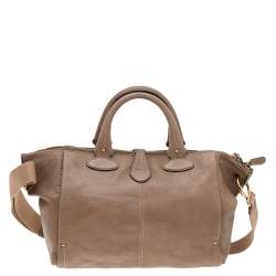 Bally Beige Leather Zip Satchel