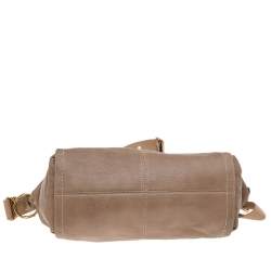Bally Beige Leather Zip Satchel