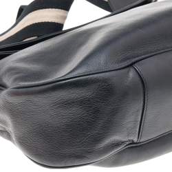 Pre Owned Bally Black Leather Messenger Bag
