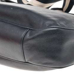 Pre Owned Bally Black Leather Messenger Bag