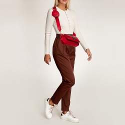 Pre Owned Bally Red Nylon Mini Elenia Crossbody Bag