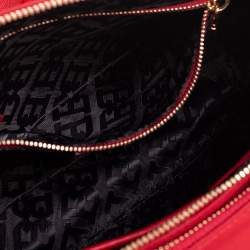 Pre Owned Bally Red Nylon Mini Elenia Crossbody Bag