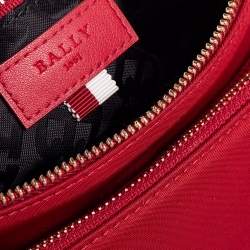 Pre Owned Bally Red Nylon Mini Elenia Crossbody Bag