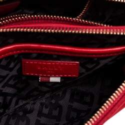 Pre Owned Bally Red Nylon Mini Elenia Crossbody Bag