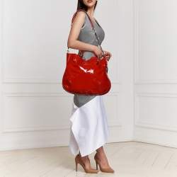 Bally Bright Orange Patent Leather Jana Tote