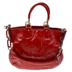 Bally Bright Orange Patent Leather Jana Tote