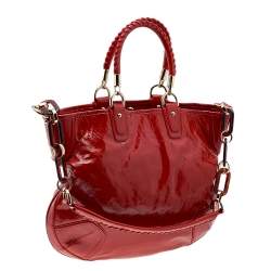 Bally Bright Orange Patent Leather Jana Tote
