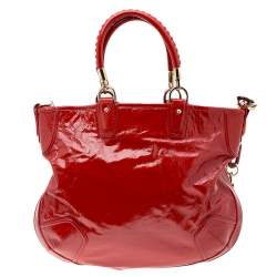 Bally Bright Orange Patent Leather Jana Tote