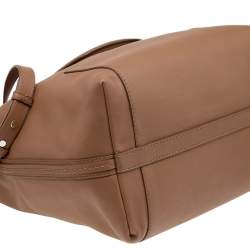 Bally Beige Leather Zip Shopper Tote