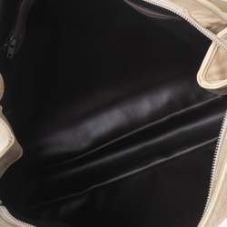 Bally Cream Quilted Leather Fringe Shoulder Bag