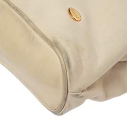 Bally Cream Quilted Leather Fringe Shoulder Bag