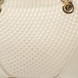 Bally Cream Quilted Leather Fringe Shoulder Bag