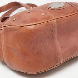 Pre Owned Bally Brown Leather Front Pocket Hobo 
