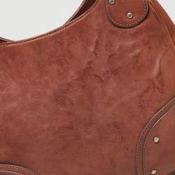 Pre Owned Bally Brown Leather Front Pocket Hobo 