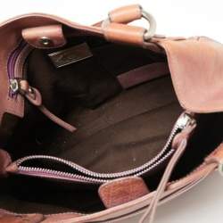 Pre Owned Bally Brown Leather Front Pocket Hobo 