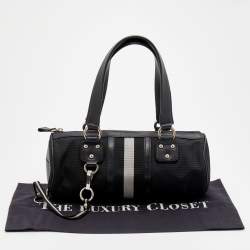 Bally Black Nylon and Leather Boston Bag