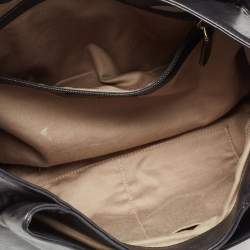 Bally Black Leather Pushlock Flap Shoulder Bag
