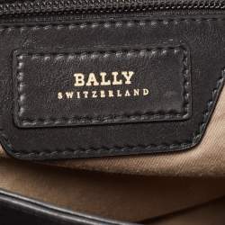 Bally Black Leather Pushlock Flap Shoulder Bag