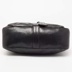Bally Black Leather Pushlock Flap Shoulder Bag