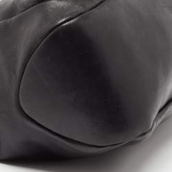Bally Black Leather Pushlock Flap Shoulder Bag
