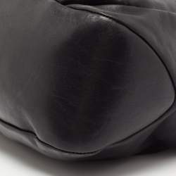 Bally Black Leather Pushlock Flap Shoulder Bag