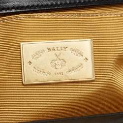 Bally Black Quilted Leather Frame Chain Clutch