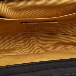 Bally Black Quilted Leather Frame Chain Clutch