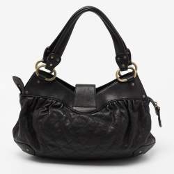 Pre Owned Bally Black Leather Meg T Shoulder Bag