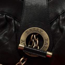 Pre Owned Bally Black Leather Meg T Shoulder Bag