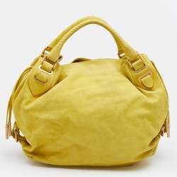Bally Yellow Nubuck Leather Satchel