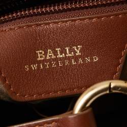 Pre Owned Bally Brown Leather Zip Messenger Bag