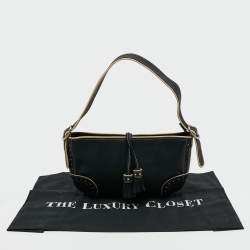 Pre Owned Bally Black/Cream Leather Tassel Shoulder Bag