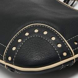 Pre Owned Bally Black/Cream Leather Tassel Shoulder Bag