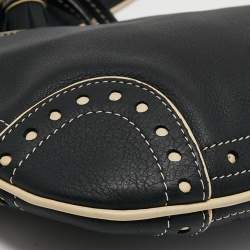 Pre Owned Bally Black/Cream Leather Tassel Shoulder Bag