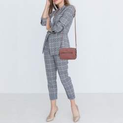 Pre Owned Bally Pink Leather Zip Shoulder Bag