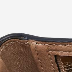 Pre Owned Bally Navy Blue Leather Trifold Compact Wallet