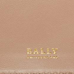 Pre Owned Bally Navy Blue Leather Trifold Compact Wallet
