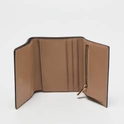 Pre Owned Bally Navy Blue Leather Trifold Compact Wallet