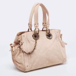Pre Owned Bally Beige Quilt Stitched Leather Tote