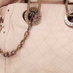 Pre Owned Bally Beige Quilt Stitched Leather Tote