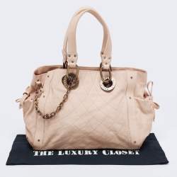 Pre Owned Bally Beige Quilt Stitched Leather Tote