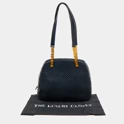 Pre Owned Bally Navy Blue Quilted Leather Shoulder Bag