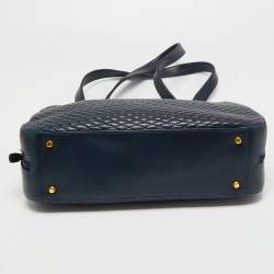 Pre Owned Bally Navy Blue Quilted Leather Shoulder Bag